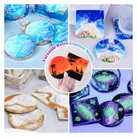 Ensemble de moules en silicone pour résine coulée, multi-spécifications, pour boucles d'oreilles, pendentifs, sous-verres, pièces de décoration intérieure