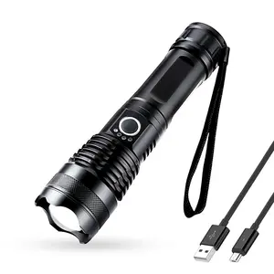 Armazém EUA Suporte 20W 1500lumen 5 Modos Zoomable Handheld Alumínio Tático Recarregável XhP50 LED Tocha Lanterna