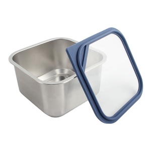 Boîte de conservation alimentaire en acier inoxydable, rectangulaire, taille M, couvercle hermétique en plastique, à un seul niveau, empilable, boîte à lunch - Product Image 5