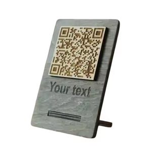 Innovador código <span class=keywords><strong>QR</strong></span> personalizado elegante café restaurante pantalla tallada menú Nfc etiqueta soporte de madera - Product Image 2