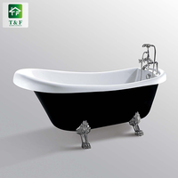 Baignoire autoportante en acrylique courbe sans joint populaire pour salle de bain avec massage par jets d'eau