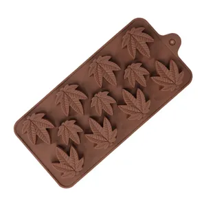 Hoge Kwaliteit Bpa Gratis Bakgereedschap Praline Mal Siliconen Hennepblad Siliconen Mal Voor Pot Snoep Schimmel Chocolade Rubber