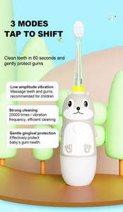 Juego de cepillos de dientes eléctricos recargables LULA para niños Cepillo de dientes sónico suave con cerdas de silicona con diseño de dinosaurios - Product Image 5