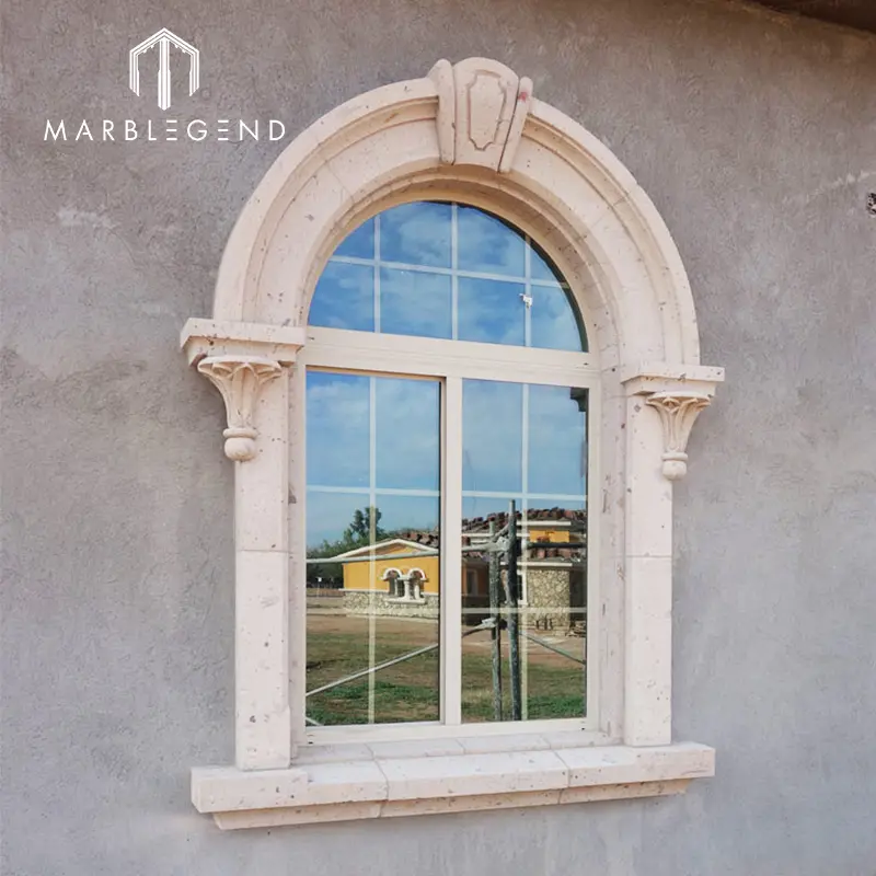 Custom esterno pietra finestra e davanzale del portello Villa di Lusso in marmo telaio della finestra di disegno