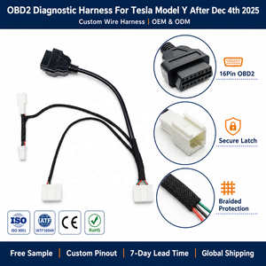 Câble de diagnostic Tesla personnalisé 16 broches OBD CAN Bus pour atelier de réparation Model Y, vente en gros, IATF CE - Product Image 1