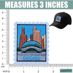 LEMEPINZ Parche Bordado Personalizado Chicago de 3 Pulgadas Termoadhesivo o para Coser, Aplique de Tela para Bolsos en Varios Colores - Product Image 3