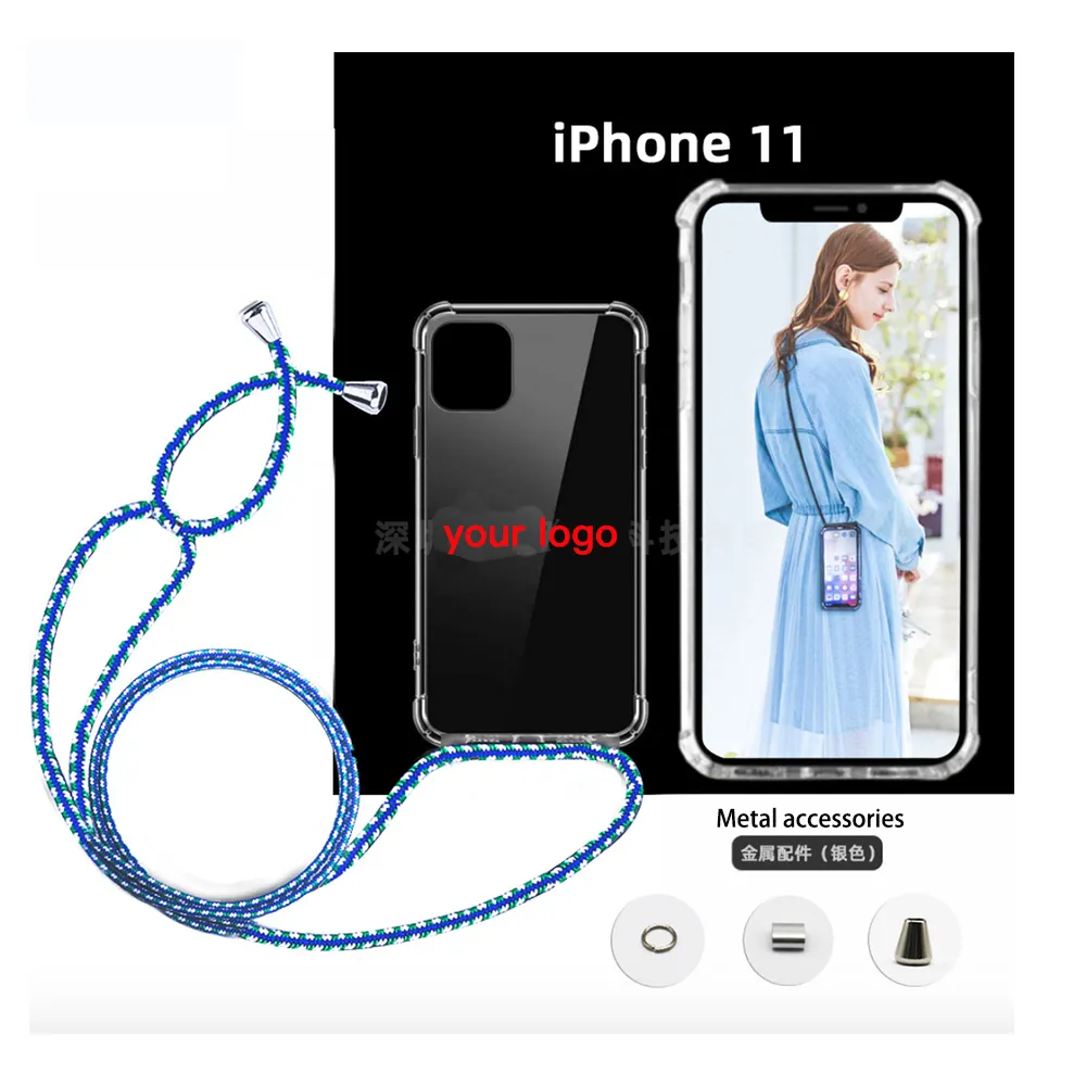 Customized Phone Accessories Mobile Phone Case Necklace Handyketten for iphone X case