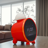 Réveil intelligent pour enfants au design mignon de petit canard avec affichage de la météo/de l'heure et fonction vocale IA, fabriqué en silicone et plastique