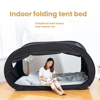 Lit individuel pliable quatre saisons avec moustiquaire intégrée et rideau d'isolement indépendant entièrement fermé, double fonction d'ombrage pour extérieur