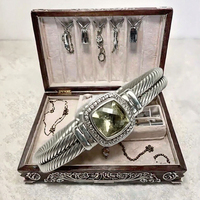 Bracelet double câble de luxe vintage en argent 925 avec zircone 8A taille tortue 11 mm, idéal pour un cadeau
