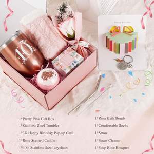 New 40th Birthday Gift Ideas for Women Wife Sisters Coworkers Custom Personalized Ladies 30/40/50/60 Funny Birthday Gift Basket - Product Image 3