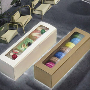 Carpeta de Cartón Kraft con Ventana Transparente de PVC, Reciclable, para Empaque de Pastelería, Pasteles y Macarons, con Cierre Magnético, Venta al Por Mayor - Product Image 3