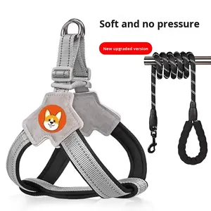 Harness Vest Tali Anjing Reflektif Ganda Warna Abu-abu yang Laris Manis untuk Anjing Kecil dan Sedang - Product Image 1