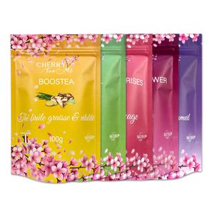 Resesalable Custom Powdered Green Tea Pouches Packaging <b>Food</b> Stand up Plastic <b>Bags</b> - Product Image 6