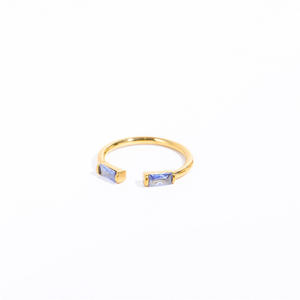 RFJEWEL 2026 Nuevo Anillo Abierto de Circonia Cúbica, Anillo Ajustable de Latón Puro Chapado en Oro, Joyería Moderna y a la Moda para Mujer - Product Image 5