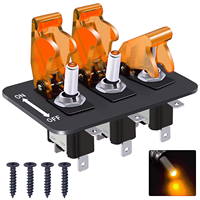 Panneau d'interrupteurs à bascule LED 12V marche/arrêt, panneau d'allumage pour voiture de course, panneau d'interrupteurs 3 voies pour bateau, camping-car, camion, bus, automobile