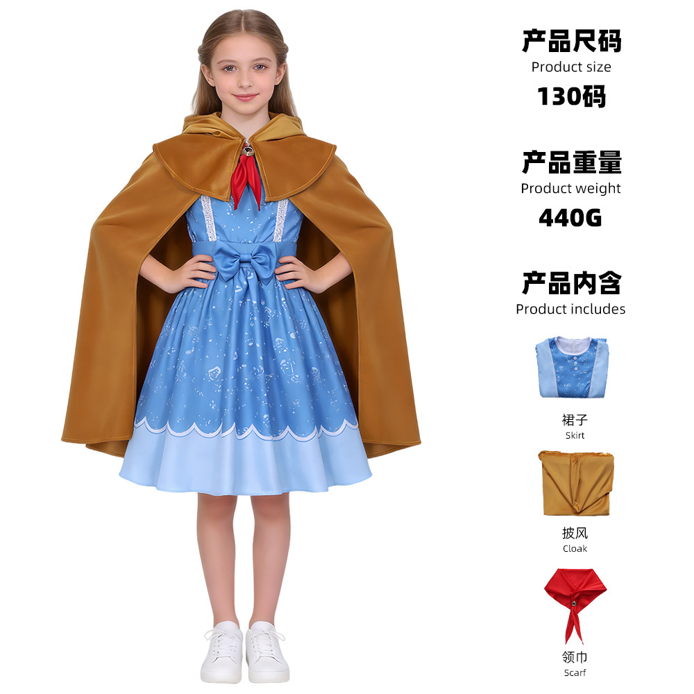 Holly's complete outfit (dress, cape, red scarf)