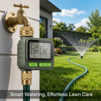 Sensor Digital RF 4 Moes Solar Analog Outdoor Bahan ABS 4 Zona Pengatur Waktu Penyiraman Mekanis Aqualin Stopkontak Listrik