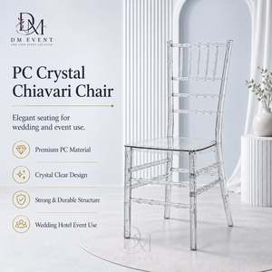 <b>Clear</b> Polycarbonate Classic Chiavari <b>Chair</b> Lightweight Durable for Wedding Reception and Hotel Banquet - Product Image 1