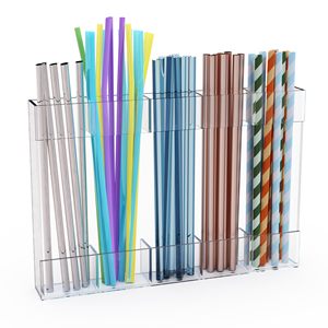 Organizador de Pajitas de Acrílico Grande para Puerta de Armario, Dispensador de Almacenamiento de Pajitas que Ahorra Espacio para Puertas de Armario o Encimeras - Product Image 1