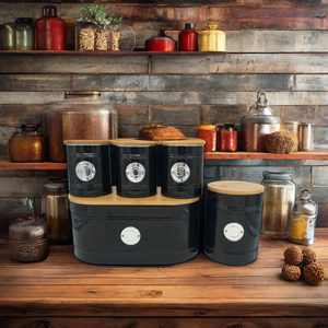 Vendita calda in metallo retrò stile americano contenitore di conservazione per la cucina eco-friendly in <span class=keywords><strong>acciaio</strong></span> al carbonio cestino per il pane/scatola quadrato per la conservazione degli alimenti - Product Image 2