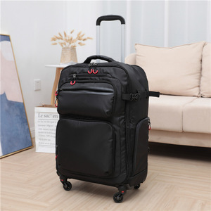 Oxford Trolley Case Roller Bag <b>Lightweight</b> Boarding Spinner Luggage <b>Suitcase</b> Features Pure Color Backpack <b>Suitcase</b> Trolly Bag - Product Image 3