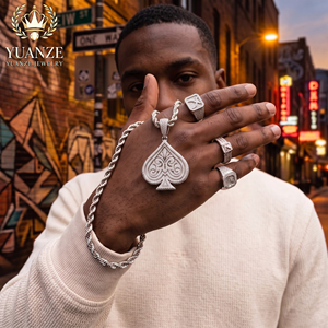 Ciondolo in Argento S925 Stile Street <span class=keywords><strong>Rap</strong></span> con Moissanite, Completamente Tempestato di Pietre Scintillanti, Accessorio Hip-hop per Uomini e Donne - Product Image 3