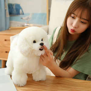 Peluche imitation de <span class=keywords><strong>Bichon</strong></span> frites pour <span class=keywords><strong>chien</strong></span>, poupée mignonne, <span class=keywords><strong>petit</strong></span> <span class=keywords><strong>chien</strong></span> blanc, ornement de maison, décoration de noël, en peluche - Product Image 4