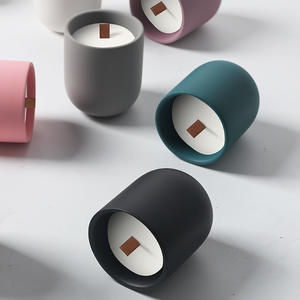 Pot à bougie en céramique moderne LANJO, vide, style nordique INS, décoration d'intérieur, capacité 250 ml, forme pilier pour la fabrication de bougies parfumées DIY - Product Image 3