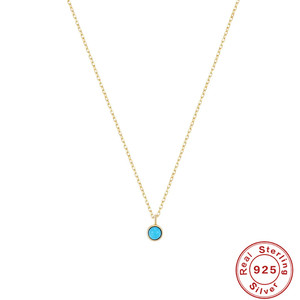 Collar con Colgante de Luna Geométrica y Cadena de Clavícula de Plata de Ley S925 con Turquesa, Estilo Europeo y Americano, Superventas - Product Image 6