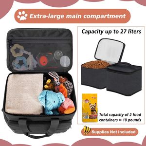 Sacs de voyage pour animaux de compagnie personnalisés en gros, approuvés par les compagnies aériennes, sacs de voyage écologiques pour nourriture pour chiens avec bols pliables - Product Image 2