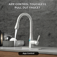 Nouveau Robinet de Cuisine 2024 Moderne en Alliage de Zinc à Commande par Application, avec Cartouche Céramique, Capteur Automatique, Économie d'Énergie, Sans Contact pour Évier