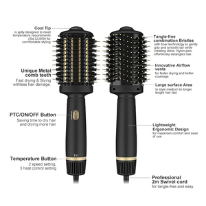 <span class=keywords><strong>Brosse</strong></span> à Air chaude électrique 3 en 1, sèche-<span class=keywords><strong>cheveux</strong></span>, lisseur et Styler, volume rotatif, 1 unité, meilleures ventes, - Product Image 3