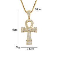 CN335 Pendentifs croix en laiton sertis de zircons, Collier Hip Hop CZ Iced Out, Bijoux Bling Bling