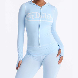 <span class=keywords><strong>Nouvelle</strong></span> Collection 2026 – Ensemble Sportif Femme Slim Fit : Veste à Capuche Zippée Manches Longues et Pantalon – Survêtement 2 Pièces pour Dames - Product Image 3