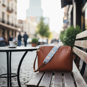 Correa de cincha de 5 cm azul claro a cuadros para bolso, para correas de hombro de bolso de mano - Product Image 3