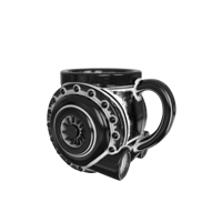 Mug à café en céramique en forme de turbocompresseur automobile, tasse mécanique sculptée en détail pour la décoration de comptoir de bar automobile ou de bureau