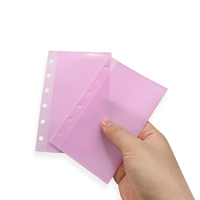 Classeur à anneaux PP étanche personnalisé avec pochette de rangement pour espèces A7 rose