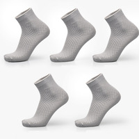 Vente en gros sur mesure 5 paires de chaussettes de couleur pure avec fibre de bambou