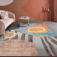 Nordisches Geometrisches Muster Rutschfester Polyester-Teppich Wohnzimmer Sofa Couchtisch Decke Leichter Luxus Einfaches Schlafzimmer-Teppich