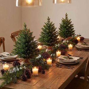 Mini Tabletop Spruce Christmas <b>Tree</b> Standing Burlap 45cm High Quality Lightweight Artificial <b>Outdoor</b> Office Desk Home Farmhouse - Product Image 4