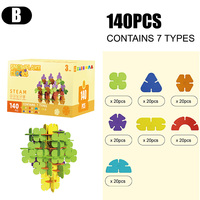 Mainan Puzzle edukasi dini, mainan blok bangunan bunga salju Diy Rakitan terintegrasi kepingan salju 140 buah