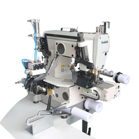 Machine à coudre interlock à lit plat informatisée RS664-33AC//EUT/FT/RP avec coupeur latéral droit, tireur arrière et coupe-fil pneumatique automatique en fer