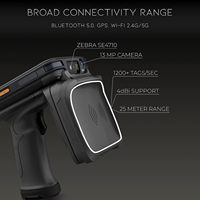Escáner RFID Inalámbrico Portátil Chainway C72 y Lector de Códigos de Barras (Impinj E710/ZEbra SE4710) - 2D/1D/QR, Garantía de 10 Años, Negro/Gris