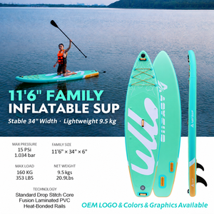 Tabla de SUP Inflable Personalizada de 11'6" de Alta Capacidad, Tabla de Paddle Estable para Familias, Directo de Fábrica - Product Image 2