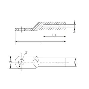 DL-240 ขั้วต่อสายเคเบิลอลูมิเนียม ขั้วต่ออลูมิเนียม ขั้วต่อแบบจีบ