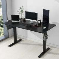 Bureau debout électrique extensible et réglable en hauteur, avec cadre en bois recouvert d'une peinture antirouille, pour une utilisation dans les villas et les meubles de maison