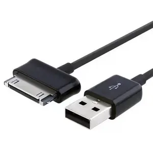 Kabel Data Pengisi Daya USB Multi Pin 3ft 30 Pin, Kabel Data Pengisi Daya untuk Samsung Galaxy Tab N8000 P7510 P7500 P6200 P1000 P3100 Hitam