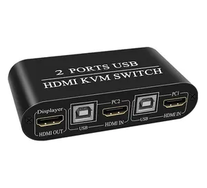より良いホット販売KVMスイッチャー2ポートHDMI2X1スイッチセレクター耐久性のある多機能USB手動スイッチャーボックスキーボードマウススプリッター最大サポート