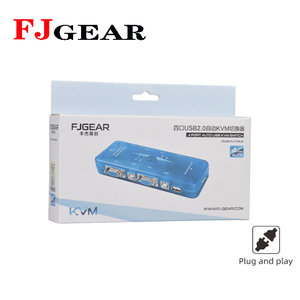 Hot-Bán Bộ Chuyển Đổi Màu Xanh 4 Port Kvm Switch, 4 Trong 1 Ra, Với Cổng VGA, cổng Usb, Sử Dụng, Bàn Phím Phím Nóng Chuyển Đổi - Product Image 6